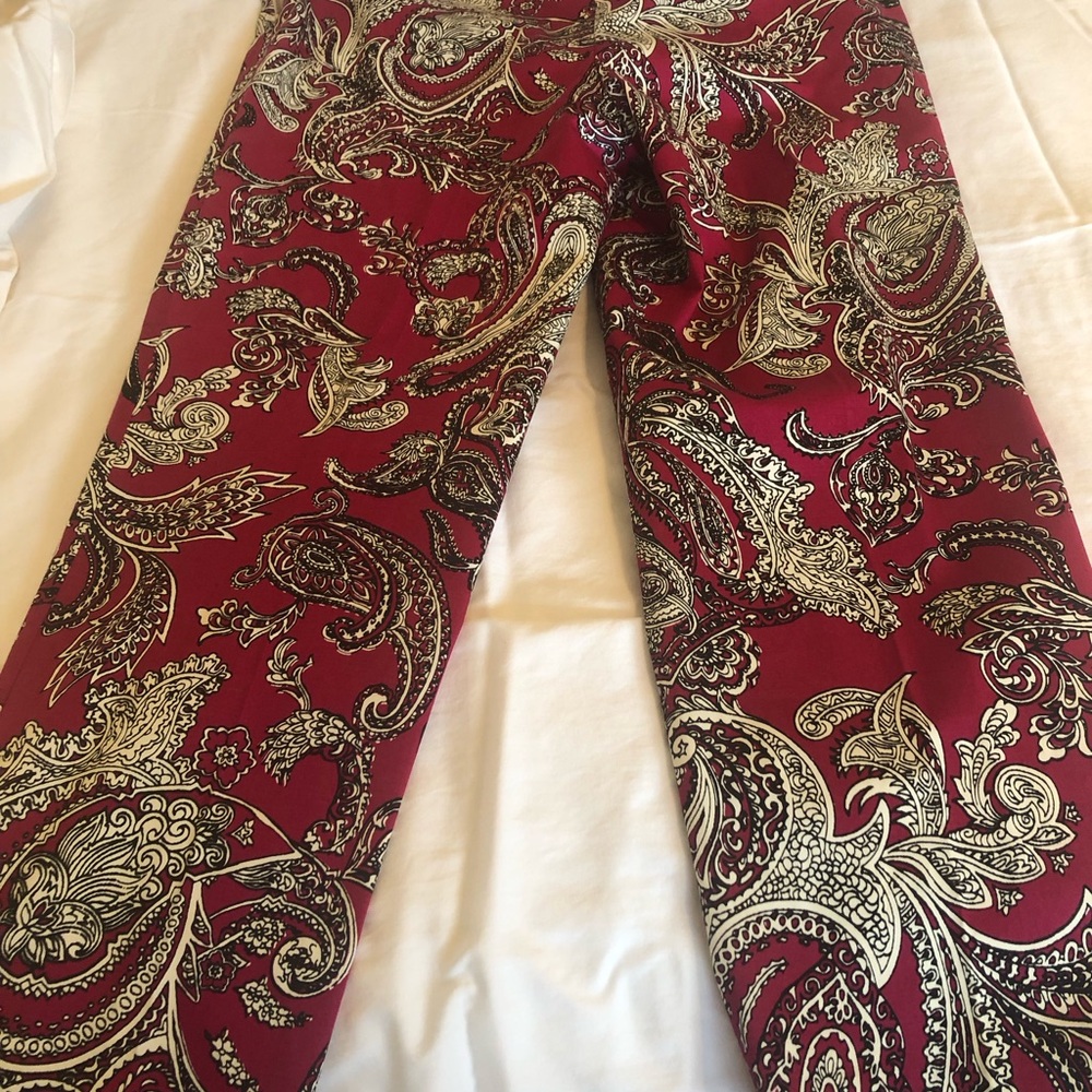 Paisley Red and Cream Pants